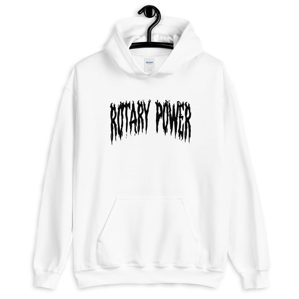 Rotary Power Metal logo - Unisex Hoodie (WHITE) | luxrotary