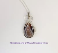 Botswana Agate Sterling Silver Wirewrapped Pendant