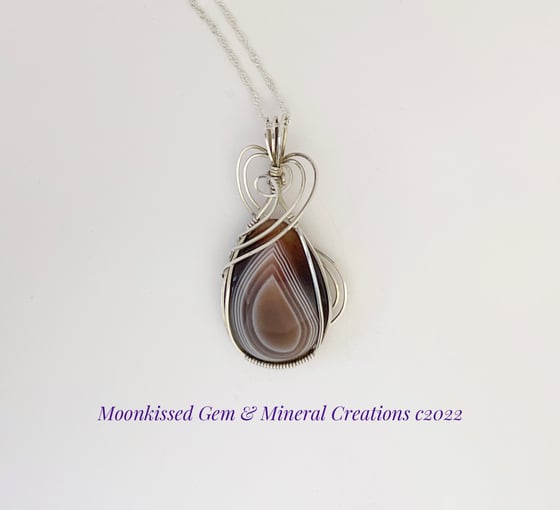 Image of Botswana Agate Sterling Silver Wirewrapped Pendant