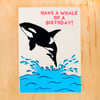 Whale Birthday Greeting Card