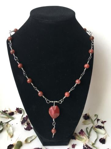 Image of Jasper Heart Necklace