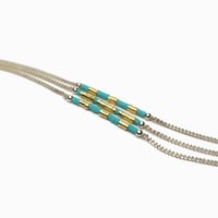 Image 3 of Bracelet Or et turquoise "Janus"