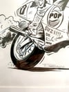 Poppa Wheelie - FRAMED ORIGINAL INKING