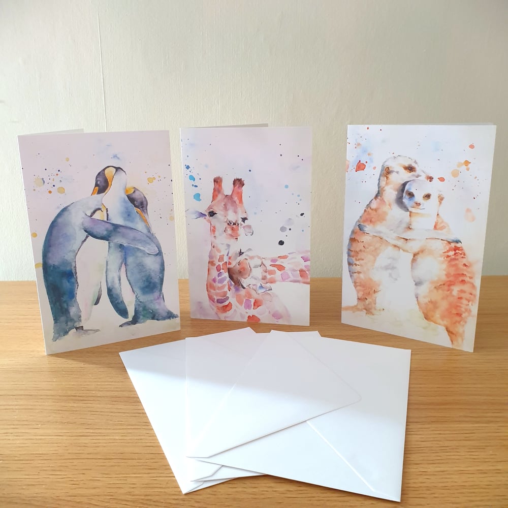 Image of Hug Greeting Cards | Original Watercolour Card Set | Trio