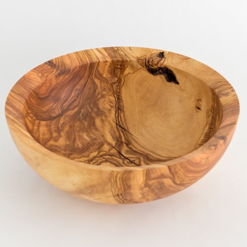 Image of Olivewood Bowl with Maple Bowtie Key Inlay