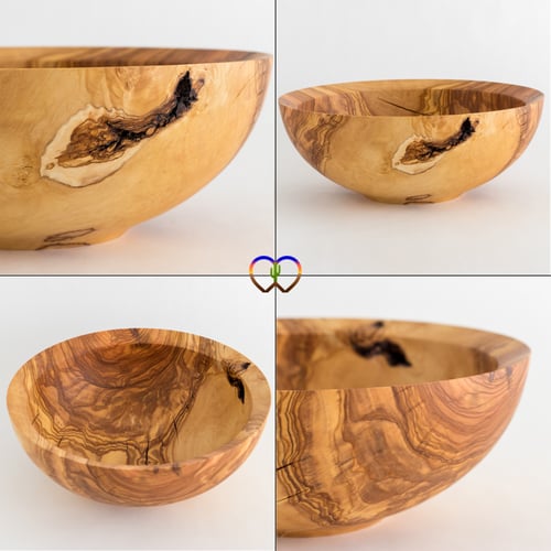 Image of Olivewood Bowl with Maple Bowtie Key Inlay