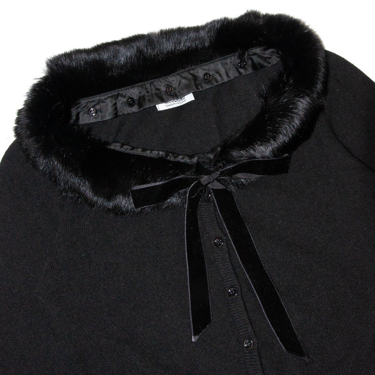 Image of Moschino Cheap and Chic Fur Collar Cardigan