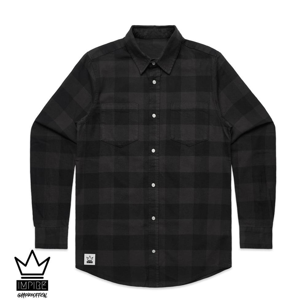 Image of 'CALLIGRAPHY' FLANNEL (BLACK)