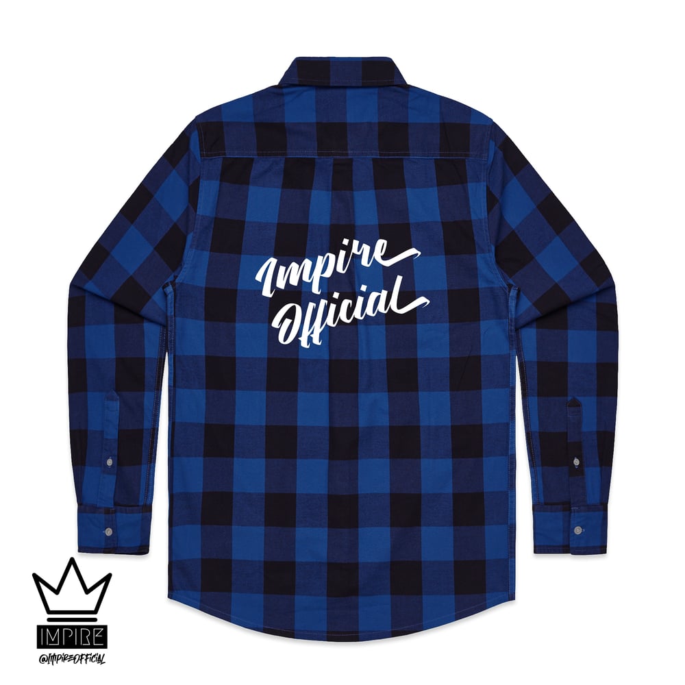 Image of 'CALLIGRAPHY' FLANNEL (BLUE)