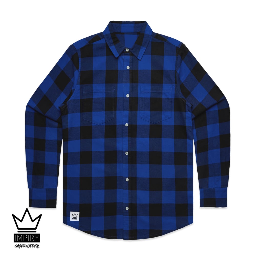 Image of 'CALLIGRAPHY' FLANNEL (BLUE)