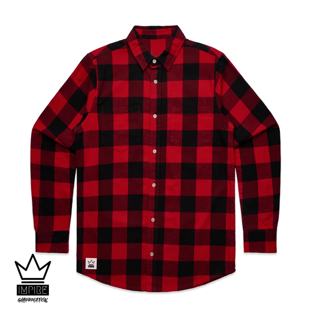 Image of 'CALLIGRAPHY' FLANNEL (RED)