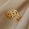 Hollow Initial Letter Rings For Womens