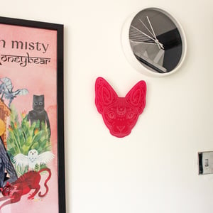 Image of Mystical Sphynx cat wall hanging - PINK - laser engraved acrylic wall art