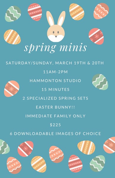 Image of Spring Minis with the  Easter Bunny $225