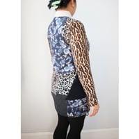 Image 5 of floral animal print patchwork courtneycourtney adult m/l medium large sweater warm wool winter shift
