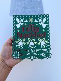 Image 2 of Christmas MEXICAN PAPEL PICADO METAL DIECUT 