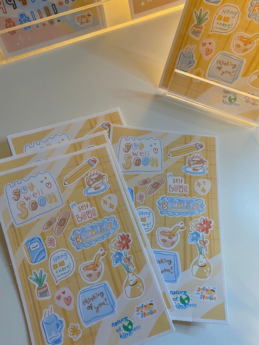 Image of get well soon sticker sheet