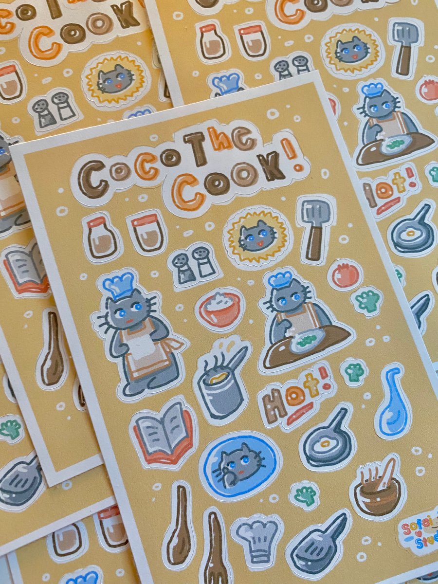 Image of coco the cook sticker sheet