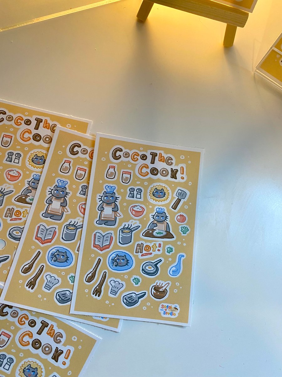 Image of coco the cook sticker sheet