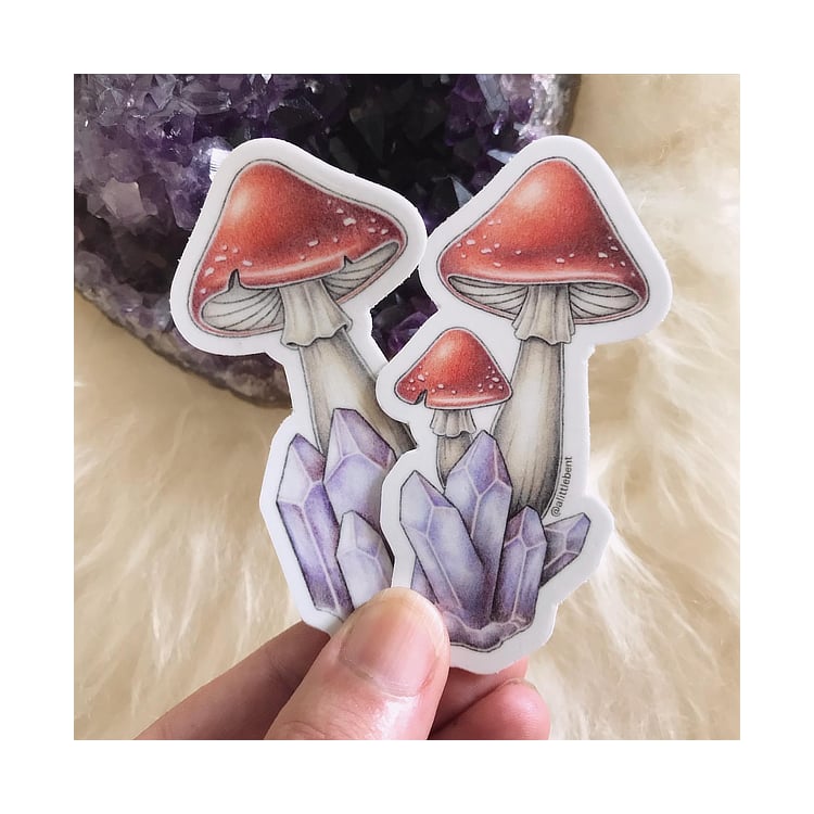Image of Amethyst Mushroom Sticker Pack