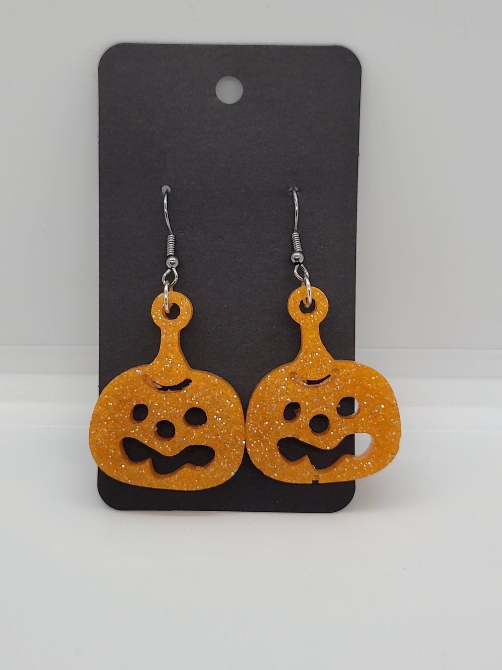 Image of Orange Jack-o-lantern Earrings 
