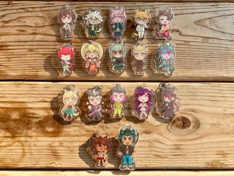 DR: MyanganRonpa Glitter Acrylic Charms