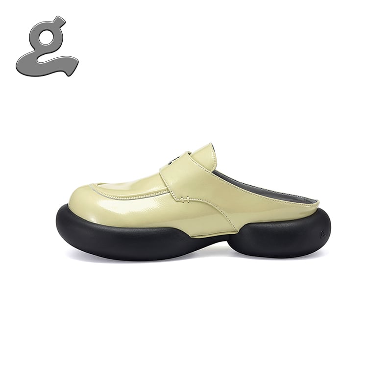 Image of Chunky-sole leather mules"Basic Mules"