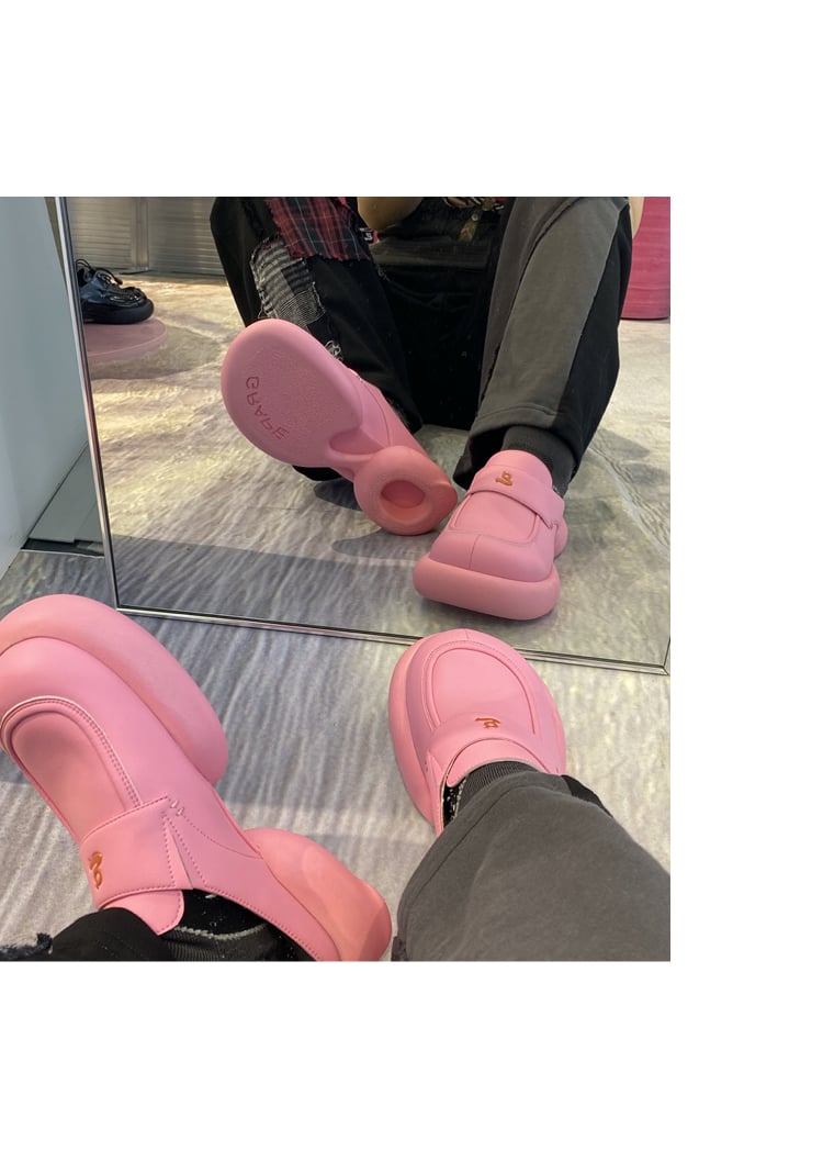 Image of Chunky- sole Leather Mules"Basic Mules"