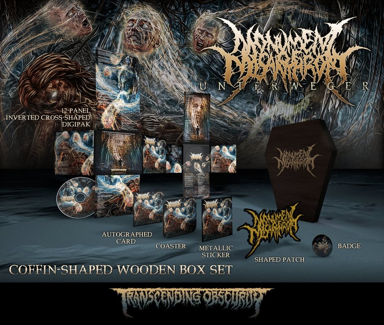 Image of MONUMENT OF MISANTHROPY - Unterweger Coffin-Shaped Wooden CD Box Set (Limited to 100)