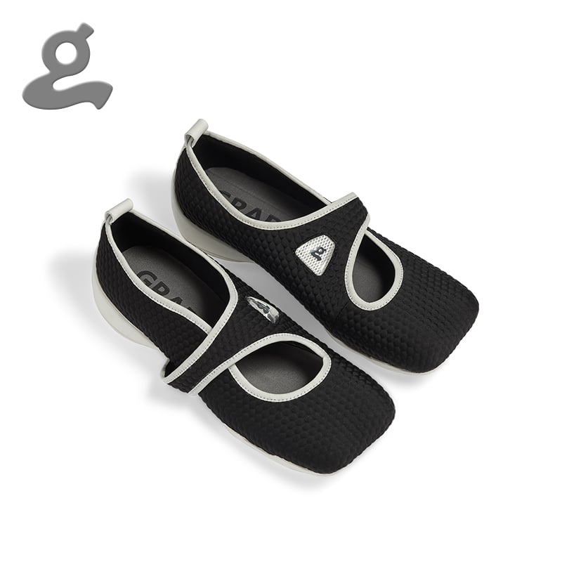 Image of Square-toe Maryjane Shoes"Bend Road"