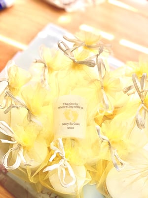 Image of Baby Feet Personalised Baby Shower Candle Favours