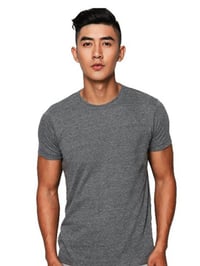 Men's plain gray short-sleeved T-shirt