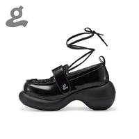 Image 2 of Black lace-up  platform shoes"Stand Trap"  