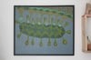 Seaweedy, framed acrylic painting