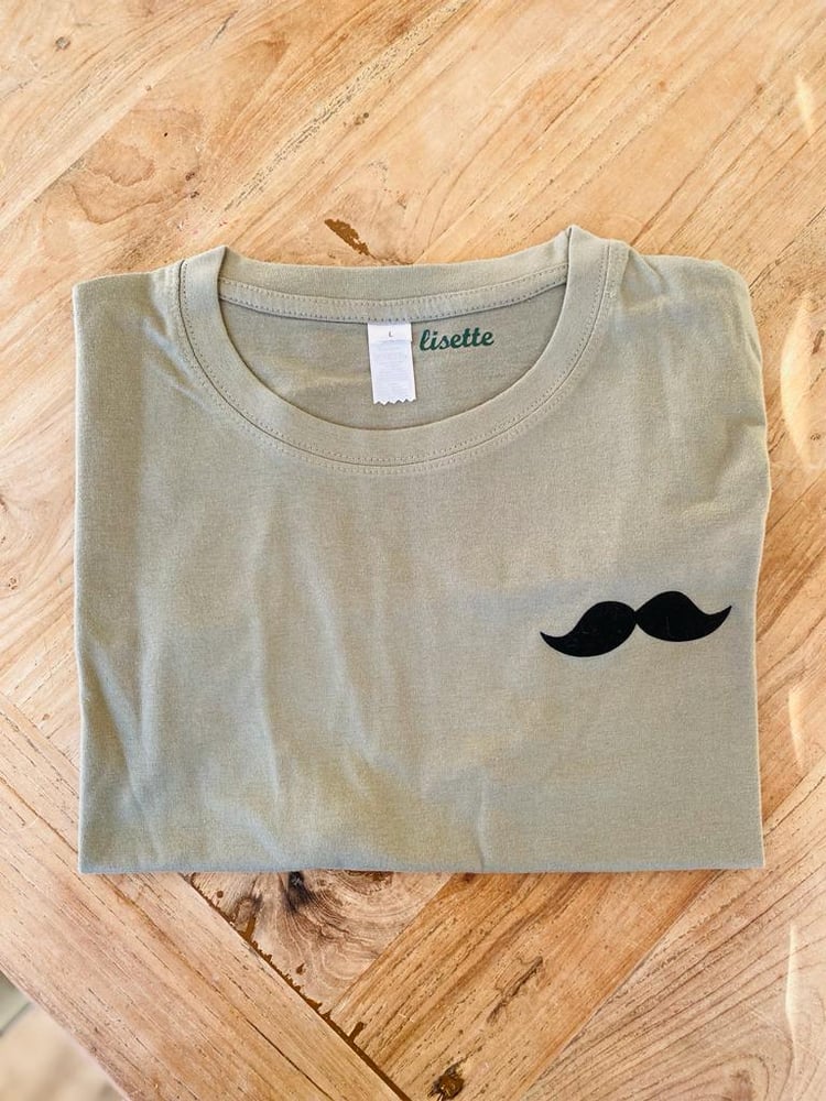 Image of Tee-shirt kaki moustache 