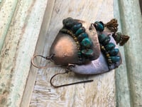 Image 2 of Turquoise copper earrings n.451