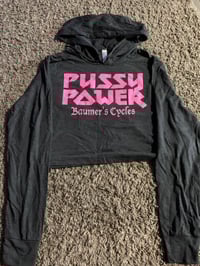 Image 1 of Pussy Power cropped hoodie 