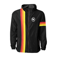 Image 1 of Black Baja Retro Racing Stripe Windbreaker