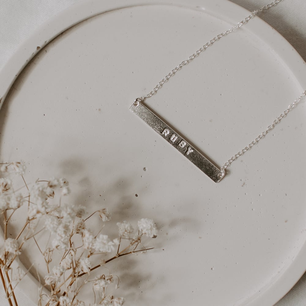 Image of Personalised Frosted Bar Necklace