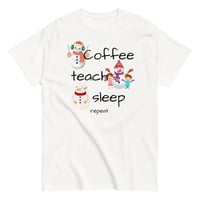 Image 3 of Coffee Teach Sleep Snowman tee