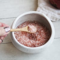 Image 2 of Salt Cellar in Matte White Speckled Stoneware, Handcrafted Salt Pig, Made in USA