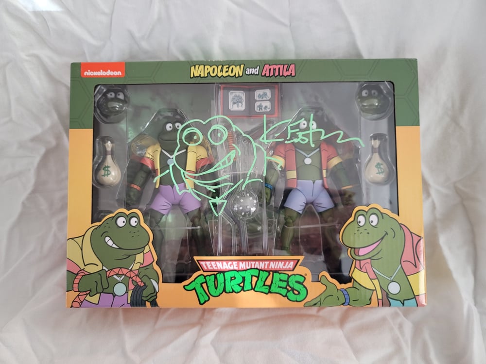 Kevin Eastman signed w/sketch TMNT (Cartoon)- 7" Scale Action Figure - Rasputin And Genghis