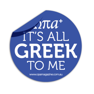 Image of OPA! 'ALL GREEK TO ME' STICKER 5x PACK 