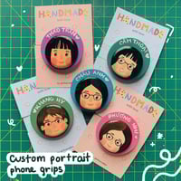 Custom portrait phone grips