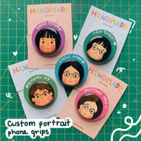 Custom portrait phone grips