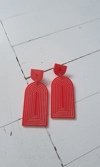 Image 2 of RDEČI uhani GOTIK .5 // steel RED earrings GOTIK .5