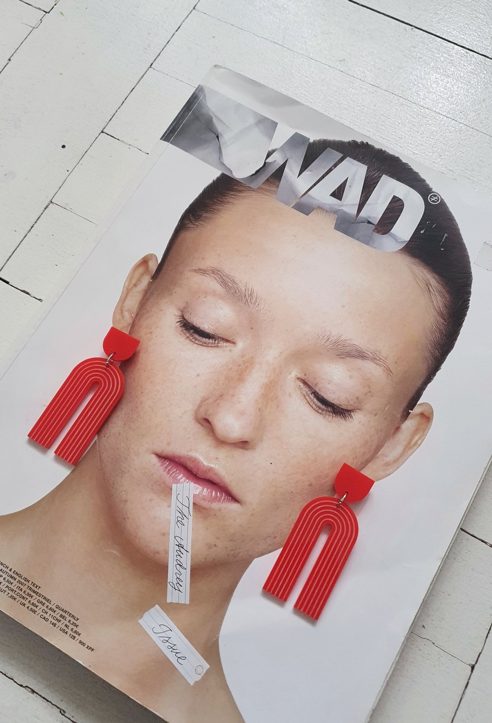RDEČI uhani GOTIK .6 // steel RED earrings GOTIK .6