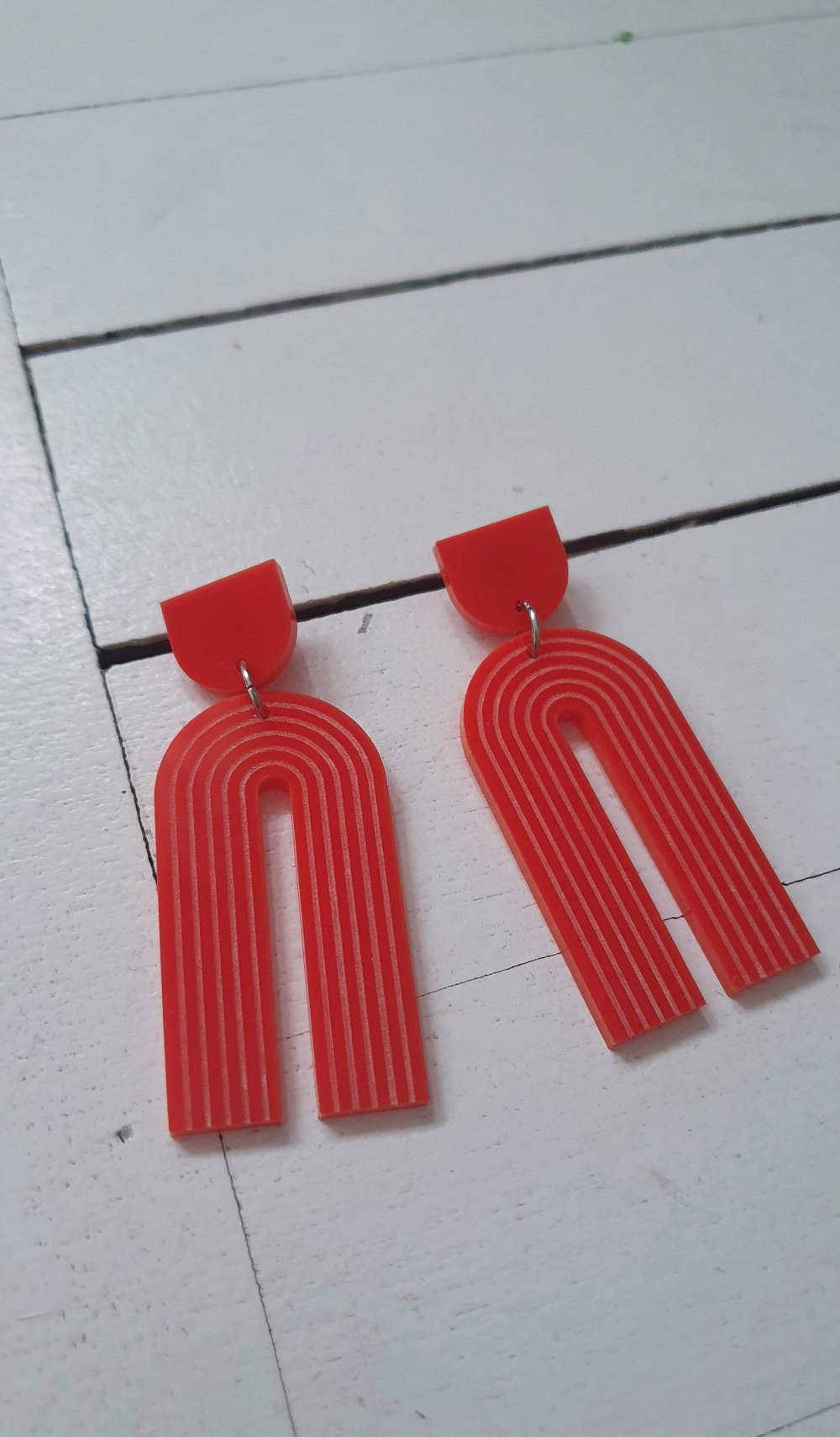 RDEČI uhani GOTIK .6 // steel RED earrings GOTIK .6