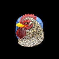 Image 1 of XL. Intense Tawny Tan Rooster - Flamework Glass Sculpture Bead