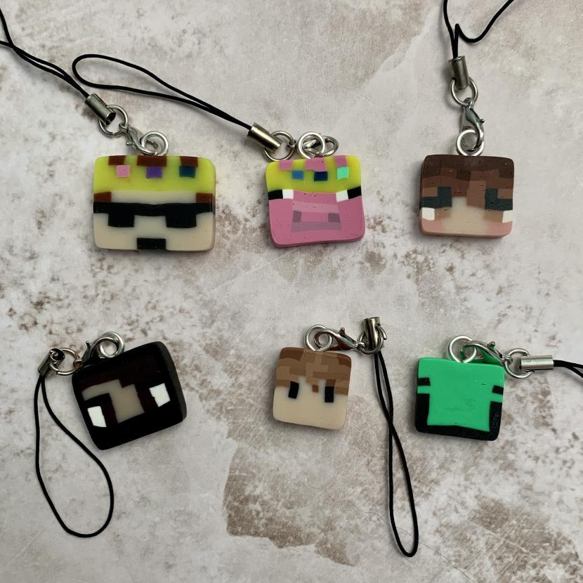 MCYT Polymer Clay Keychains Blue Skies Club
